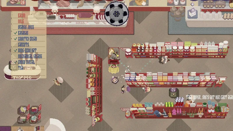 Grocery shopping at the supermarket
